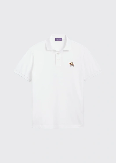 Ralph Lauren Men's Custom Slim Fit Pique Polo Shirt In White