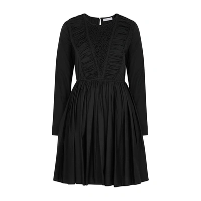 Merlette Vlinder Embroidered Pima-cotton Poplin Dress In Black