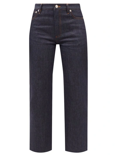 Apc Sailor High-rise Cropped Straight-leg Jeans In Black