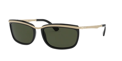 Persol Key West Ii Green Rectangular Mens Sunglasses Po3229s 95/31 60