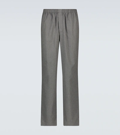 Sunspel Cotton Pajama Pants In Mid Grey Melange2