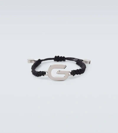 Givenchy 银色 G Link Cord 手环 In Black And Silver