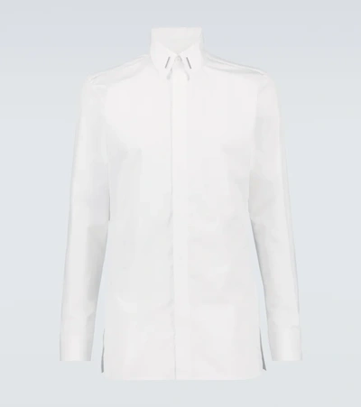 Givenchy Long-sleeved Logo Plaque Shirt In White