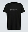 Givenchy Cotton Reverse Slim Fit T-shirt With Signature Print In Black