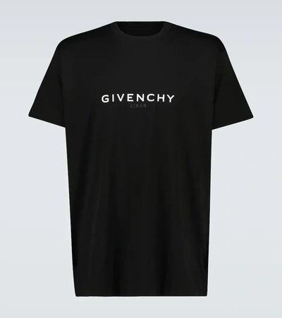 Givenchy Logo Print Cotton T-shirt In Black