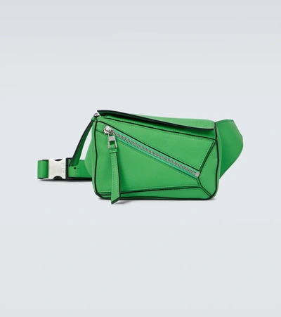 Loewe Mini Puzzle Belt Bag In Apple Green