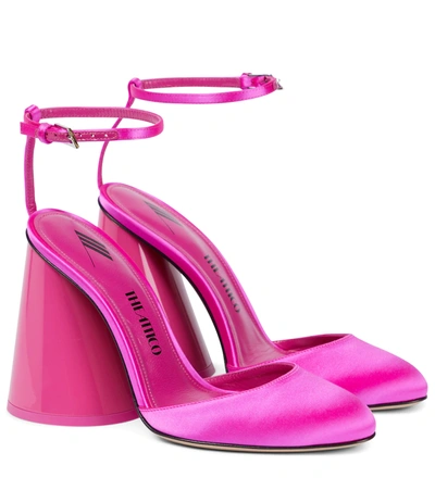 Attico Luz Satin Slingback High-heeled Sandals In Pink