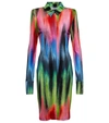 Attico Elton Spectrum Print Jersey Shirtdress In Multicolor