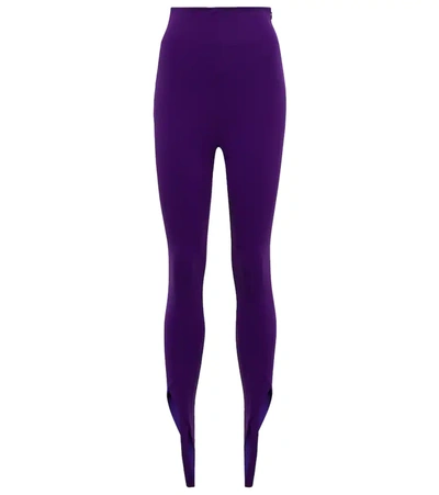 Attico Jamie Skinny High-rise Stretch-woven Trousers In Purple