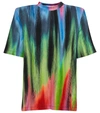 Attico Rainbow-print Short-sleeved T-shirt In Multicolor