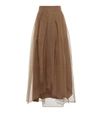 BRUNELLO CUCINELLI SILK TULLE MAXI SKIRT,P00640650