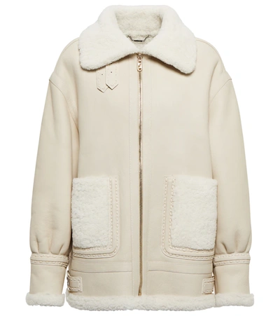 Fendi Oversized Pilot-style Jacket In Blanc