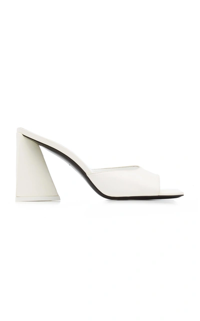 Attico Devon Leather Mules In White