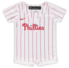 NIKE NEWBORN & INFANT NIKE WHITE PHILADELPHIA PHILLIES OFFICIAL JERSEY ROMPER,3758536