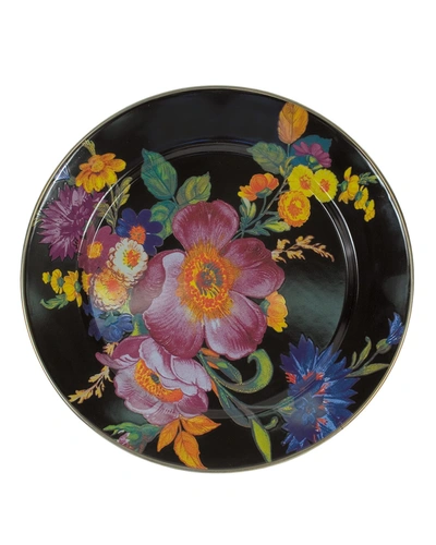 Mackenzie-childs Flower Market Charger Plate In Black