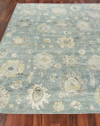 Exquisite Rugs Ogunquit Hand-knotted Rug, 10' X 14' In Light Blue/gold