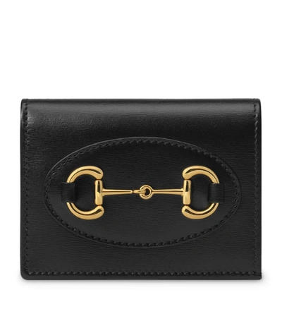 Gucci Leather Horsebit 1955 Folding Wallet In Black