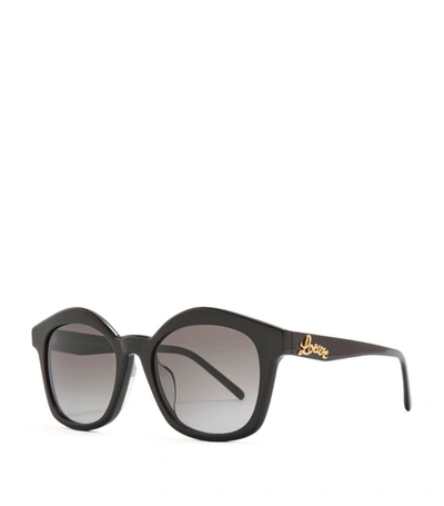 Loewe Round Logo Sunglasses In Black
