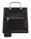 Alexander Mcqueen The Short Story Mock-croc Tote Bag In Black