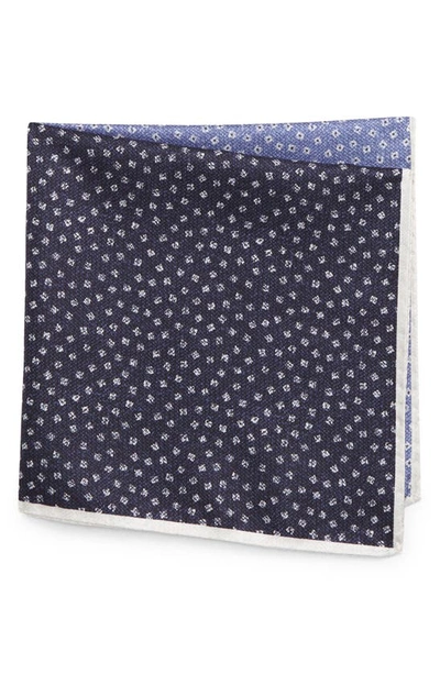 Nordstrom Patchwork Silk Pocket Square In Blue