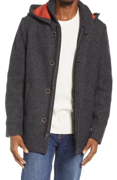 The Normal Brand Balboa City Hooded Peacoat In Grey
