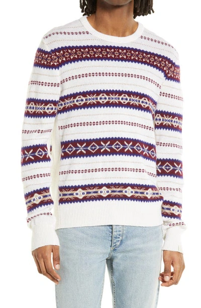 Rag & Bone Wesley Fair Isle Wool Crewneck Sweater In Navy Multi
