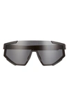 Prada Pillow 157mm Sunglasses In Black Rubber/ Dark Grey
