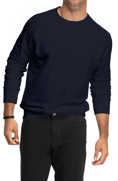 Swet Tailor High & Mighty Stretch Cotton Sweatshirt In Navy