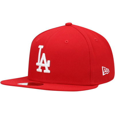 New Era Red Los Angeles Dodgers White Logo 59fifty Fitted Hat