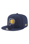 NEW ERA NEW ERA NAVY INDIANA PACERS OFFICIAL TEAM COLOR 9FIFTY ADJUSTABLE SNAPBACK HAT,70353237