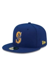 NEW ERA NEW ERA ROYAL SEATTLE MARINERS ALTERNATE 2 AUTHENTIC ON FIELD 59FIFTY FITTED HAT,70360955