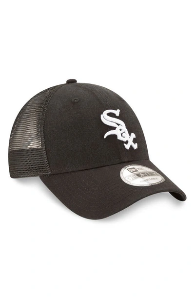 New Era Men's Black Chicago White Sox Trucker 9forty Adjustable Snapback Hat