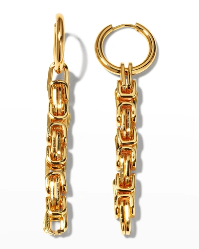 Devon Leigh Gold-plate Chain Hoop Earrings