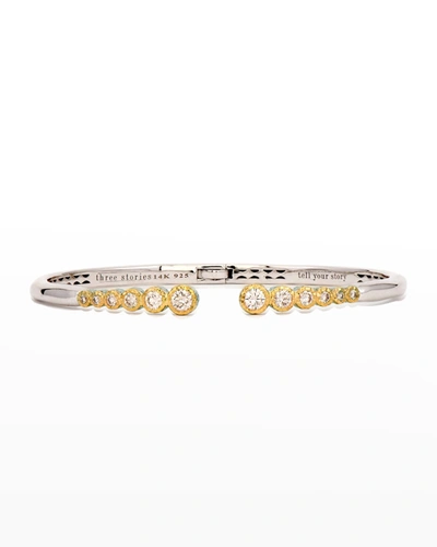 Three Stories Jewelry Two-tone Classic Open Bezel-set Diamond Bracelet