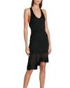 Alaïa Edition 1986 Asymmetric Shiny Mesh Dress In Noir