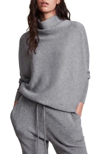 Allsaints Ridley Funnel Neck Wool & Cashmere Sweater In Artic Grey