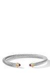 David Yurman Cable Classics Bracelet With Semiprecious Stones & 14k Gold, 5mm In Silver