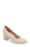 Paul Green Kami Pointed Toe Pump In Biscuit Suede