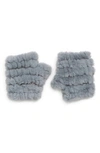 Jocelyn Faux Fur Knitted Mandy Mittens In Silver