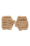 Jocelyn Faux Fur Knitted Mandy Mittens In Mushroom