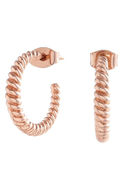 Olivia Burton Rope Hoop Earrings In Rose Gold