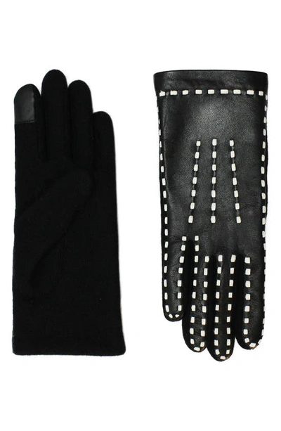 Agnelle Flavie Gloves In Noir/ Lumire