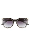 Quay Noosa 55mm Cat Eye Sunglasses In Black Tortoise / Smoke