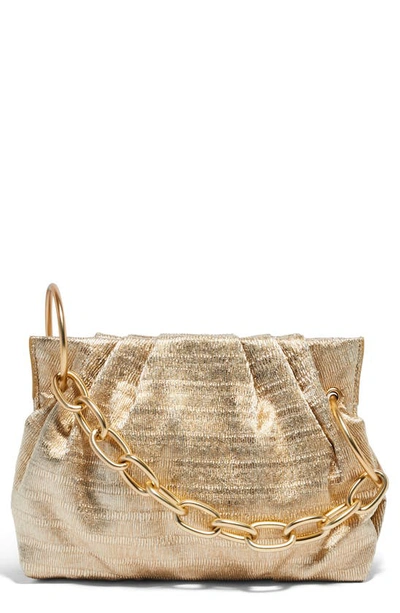 House Of Want Chill Vegan Leather Frame Clutch In Soft Gold