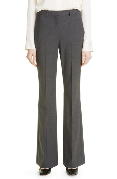 Theory Demitria 2 Stretch Good Wool Suit Pants In Charcoal