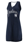 G-III 4HER BY CARL BANKS G-III 4HER BY CARL BANKS HEATHERED NAVY NEW YORK YANKEES SWIM COVER-UP DRESS,4181736