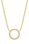 Estella Bartlett Large Pavé Crystal Circle Pendant Necklace In Gold