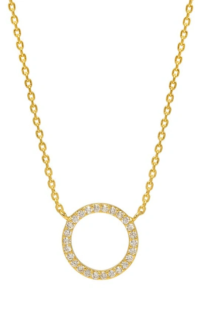 Estella Bartlett Large Pavé Crystal Circle Pendant Necklace In Gold