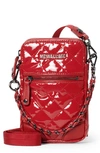 Mz Wallace Micro Patent Quilted Crossbody Bag In Red Lacquer