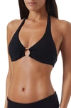 Melissa Odabash Brussels Halterneck Bikini Top In Mazy Black